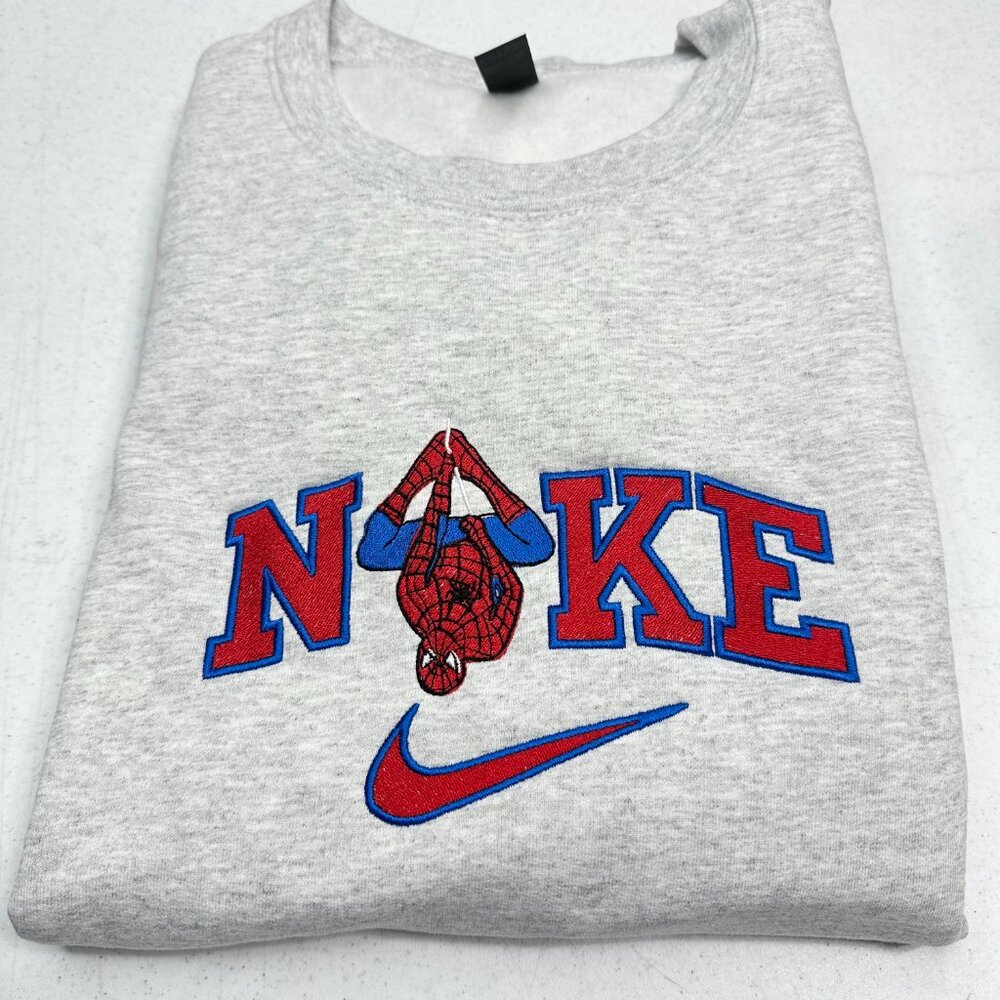Nike Spiderman Sweatshirt Embroidered ADULT Unisex Crewneck Super Hero Gift